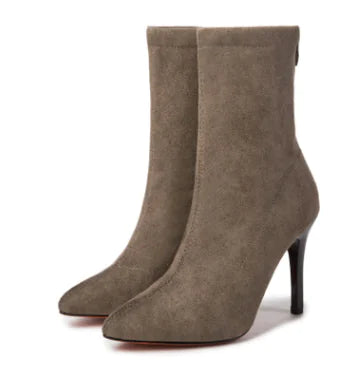 Classically Chic Women's Sock Boots with High Stiletto Heels