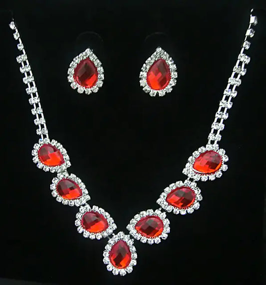 Classic Bridal Jewelry Set with Necklace and Earrings