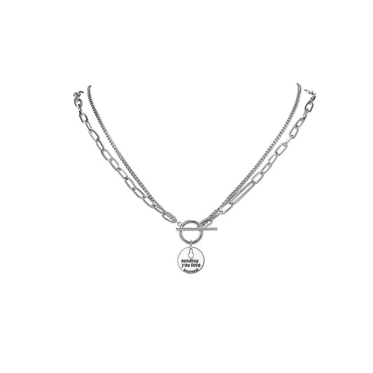 Sending You Love Silver Necklace-0