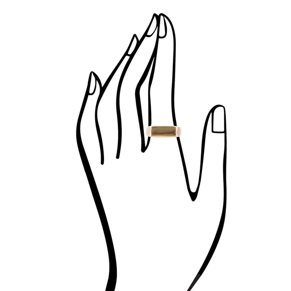 Signet Orange Sponge Coral and Bronze In The Hole Ring
