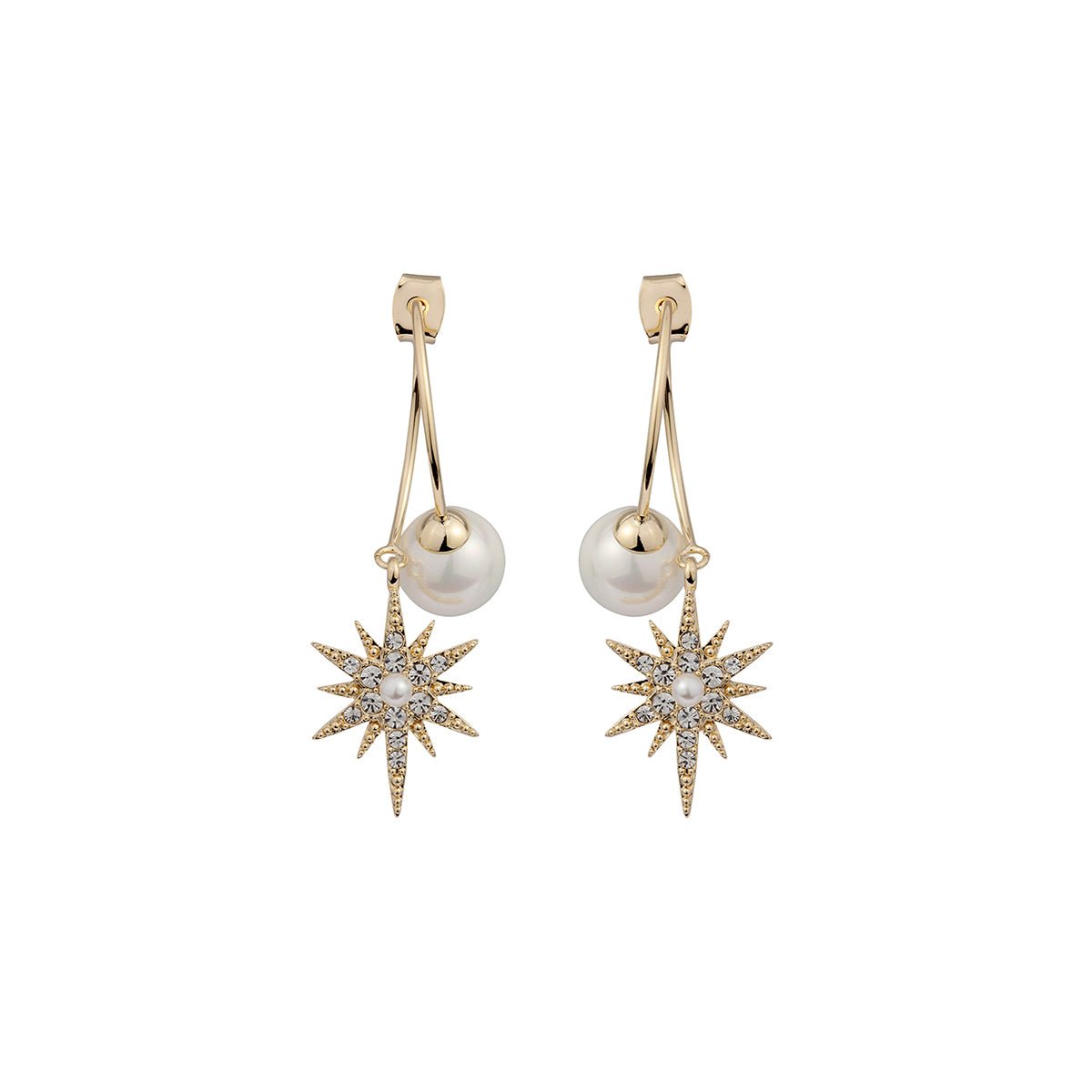 Star Spikes Gold Earrings-0