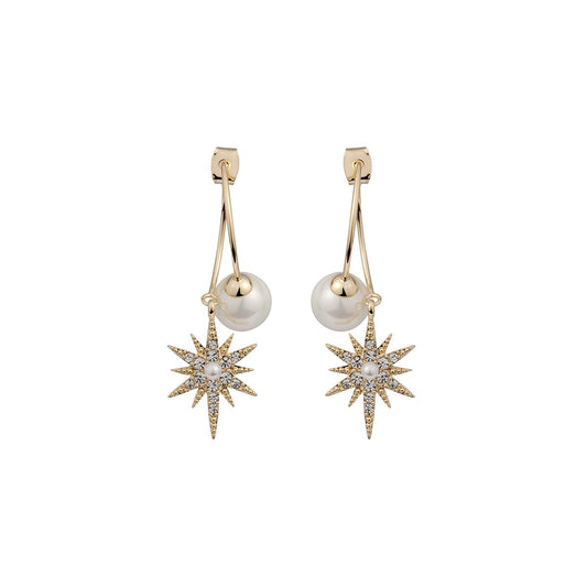 Star Spikes Gold Earrings-0