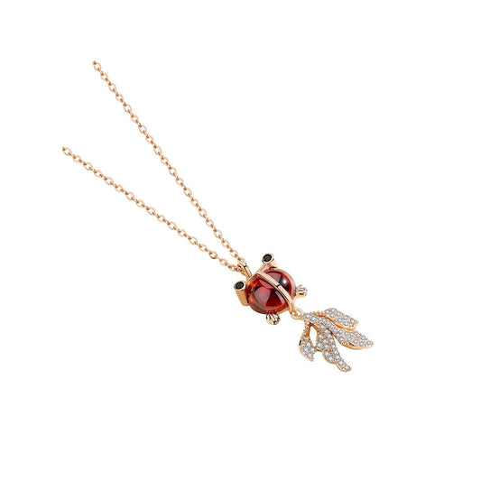 Swimming Koi Gold Necklace-0