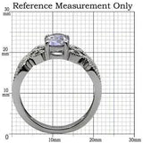 Stainless Steel Ring - Amethyst CZ & High Polish TK079 | Femstylo
