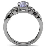 Stainless Steel Ring - Amethyst CZ & High Polish TK079 | Femstylo