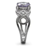 Stainless Steel Ring - Amethyst CZ & High Polish TK079 | Femstylo