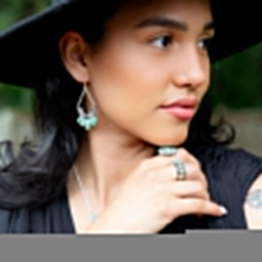 Triple Play Blue Turquoise and Sterling Silver Stack Ring