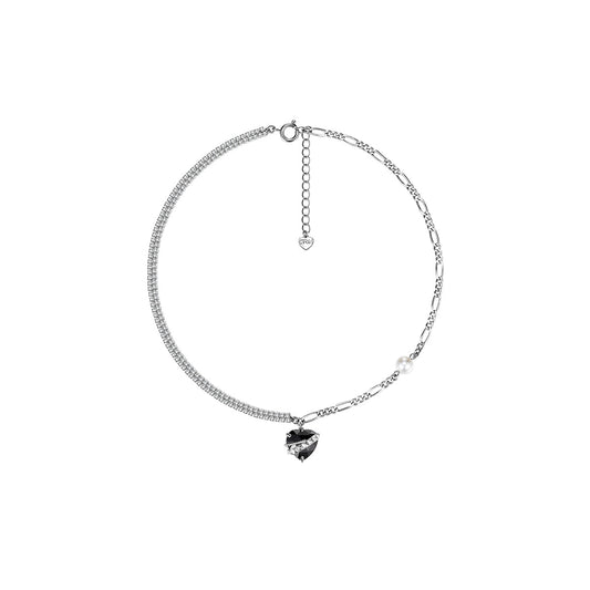 Wrapped Heart Black Necklace-0