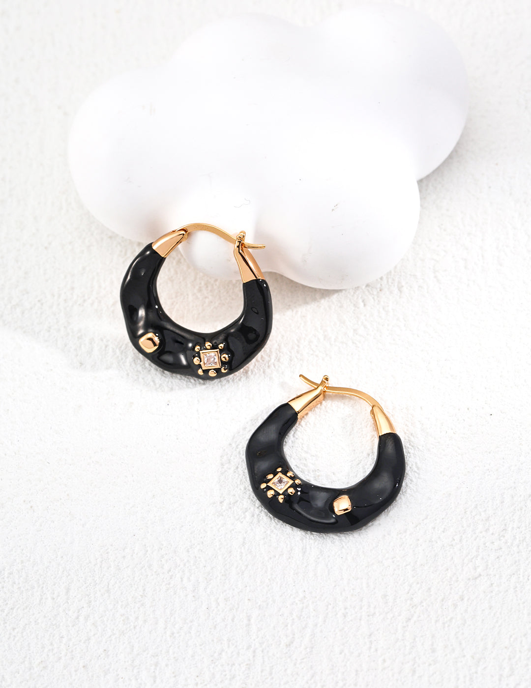 Vintage Drip Glaze Zircon Earrings-2