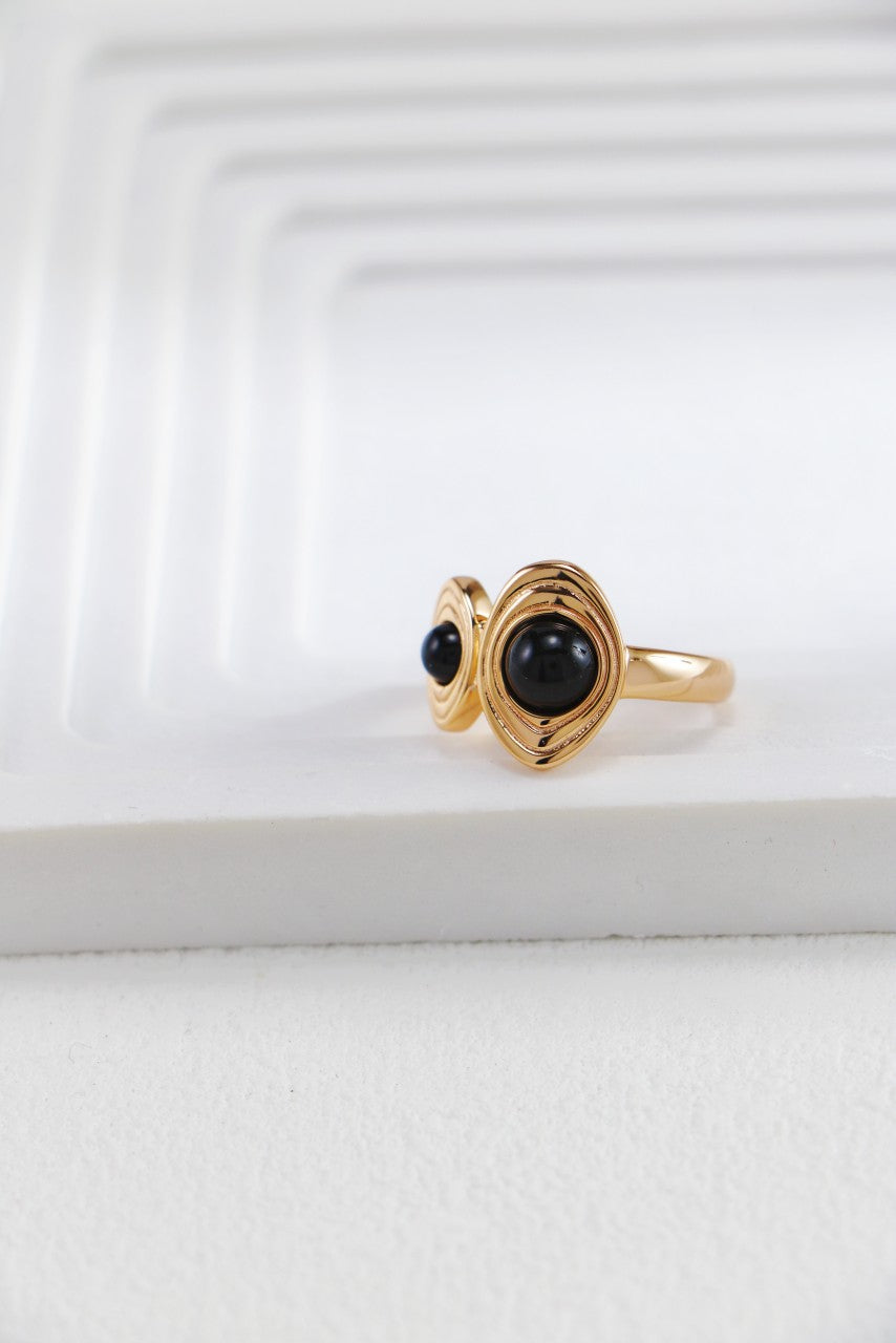 Vintage Black Agate Ring-1