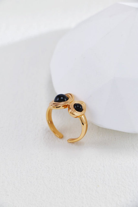 Vintage Black Agate Ring-0