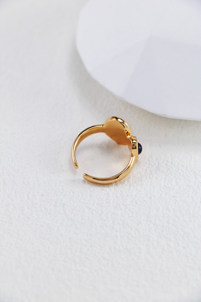 Vintage Black Agate Ring-2