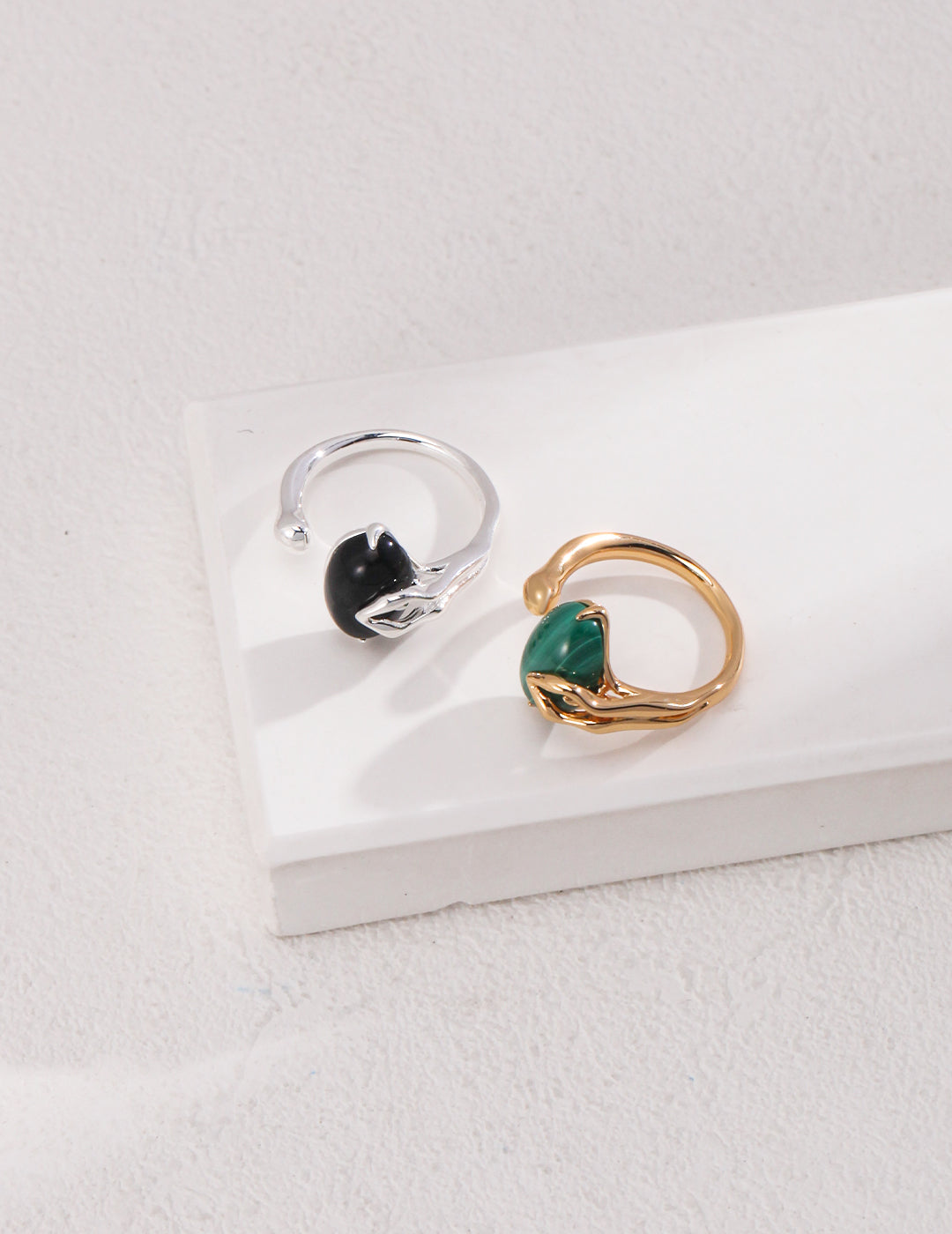 Natural Malachite Open Ring-0