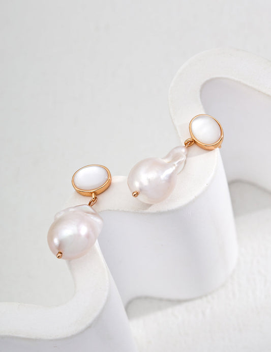 Classic Natural Pearl Shell Earrings-1