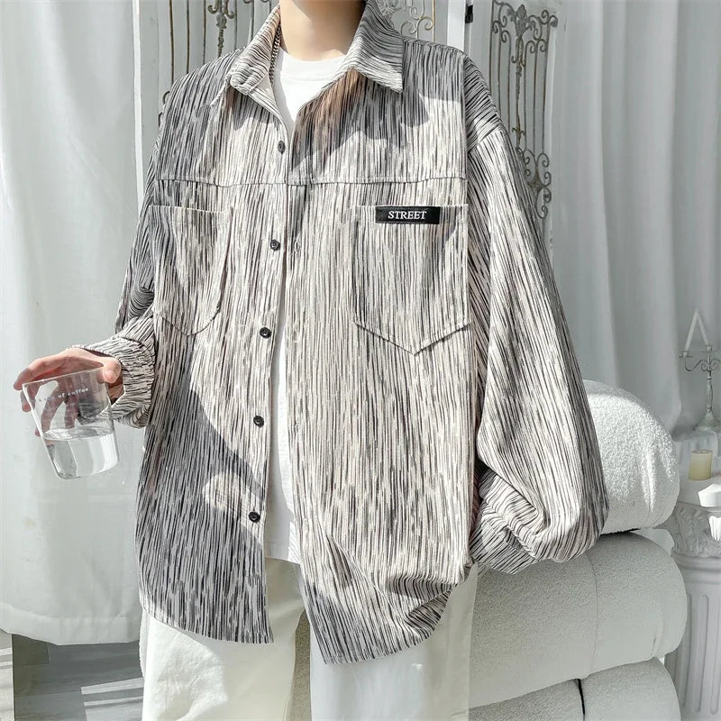 Men's Classic Harajuku Oversized Button-Up Shirts - All Sizes